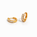 Gold Plated Baguette Hoop Earrings 1.5 cm – 4 mm – Wholesale