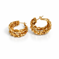 18K Gold Plated Multi-Layer Hoop Earrings 3 × 1.5 cm