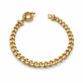 14K Gold Plated Brass 18.5 cm Cuban Bracelet | Wholesale