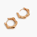 18K Gold Plated Brass 2 cm Organic Hoop Earrings | Wholesale