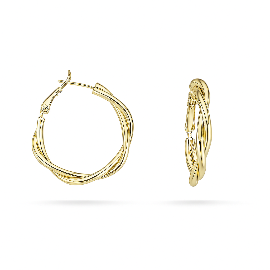 Twisted Hoop Earrings – 14k Gold Plated Classic Hoops