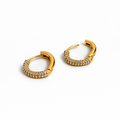 18K Gold Plated Pavé Huggie Earrings 13 mm