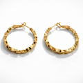 18K Gold Plated Faceted Hoop Earrings 30 mm