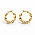 18K Gold Plated Twisted Hoop Earrings 25 mm