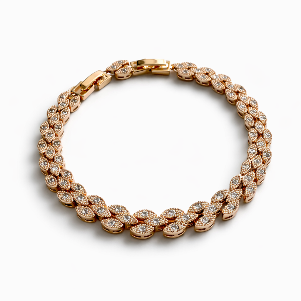 18k Gold Plated Cuban Link CZ Bracelet 18+2 cm | Wholesale