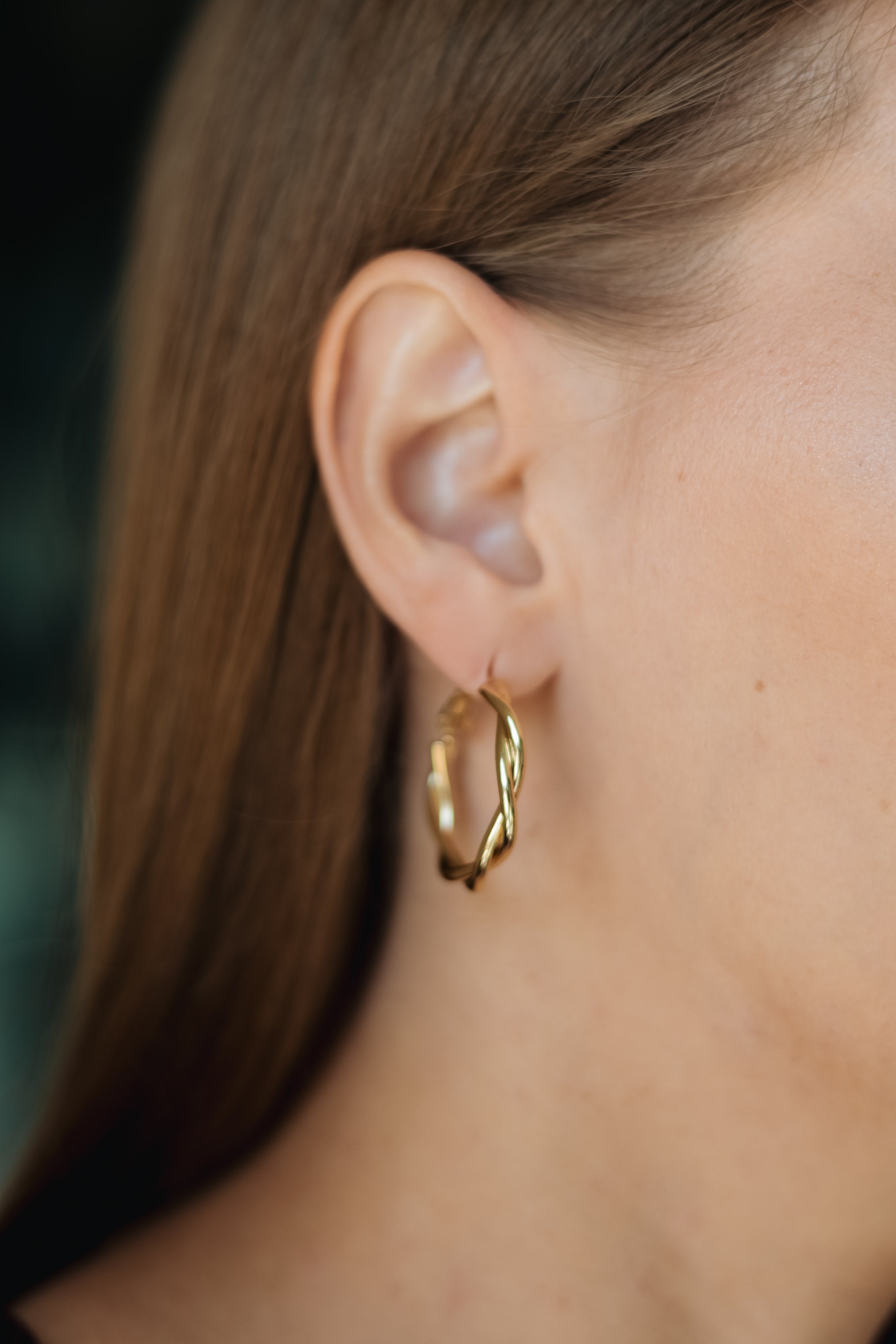 Twisted Hoop Earrings – 14k Gold Plated Classic Hoops