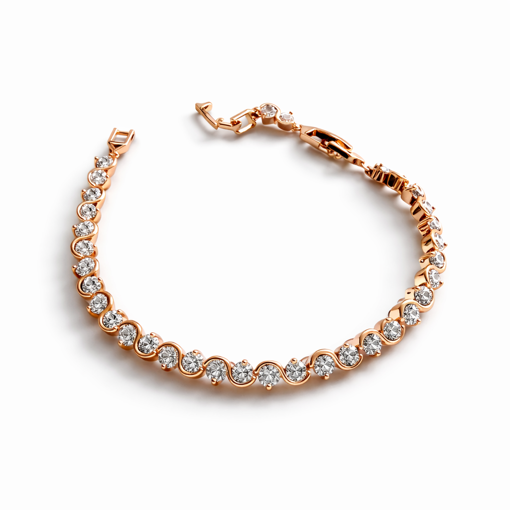 18k Gold Plated Brass 18+3 cm 5 mm CZ Tennis Bracelet | Wholesale