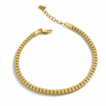 14K Gold Plated Brass 19.5+4 cm 4 mm Bracelet | Wholesale